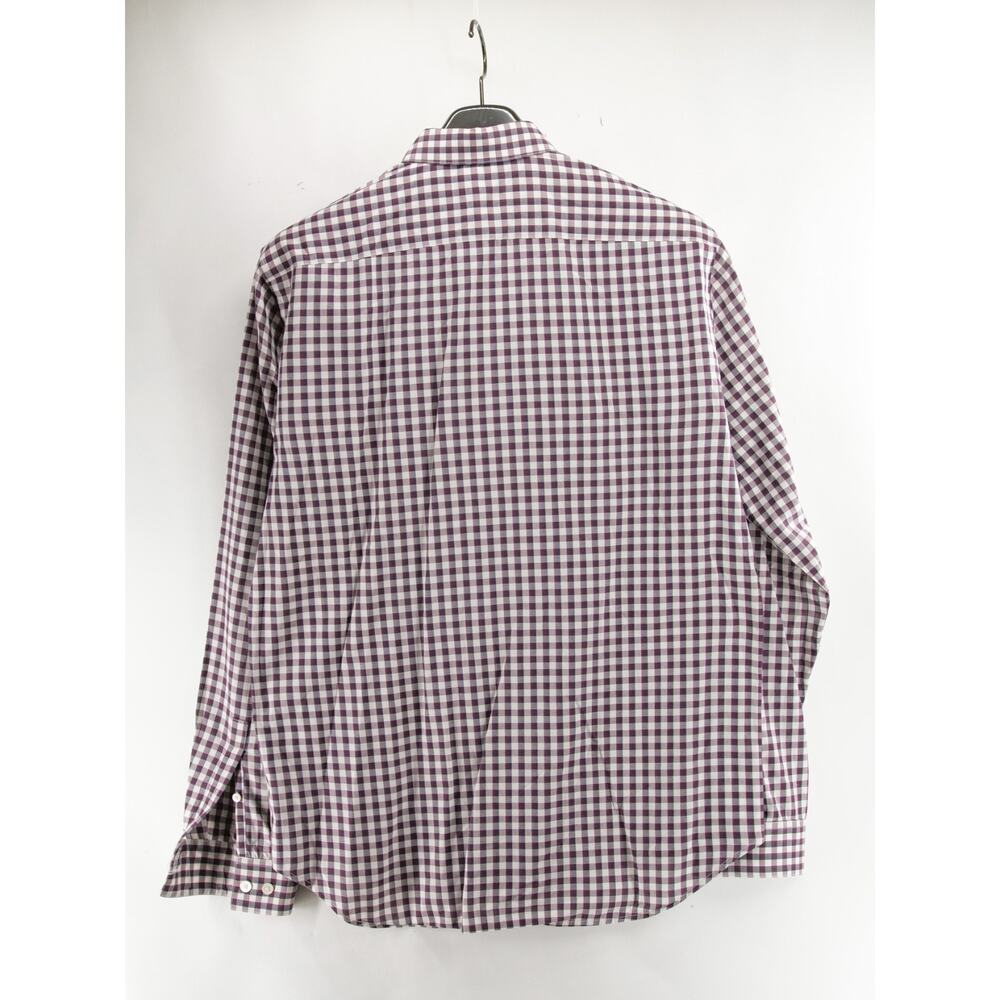 Theory Shirt Mens Size Large Red Plaid Button Up Long Sleeve Casual Modern - Picture 8 of 8